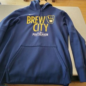 Men's Nike Milwaukee Brewers 2021 Postseason Locker Room Sweatshirt